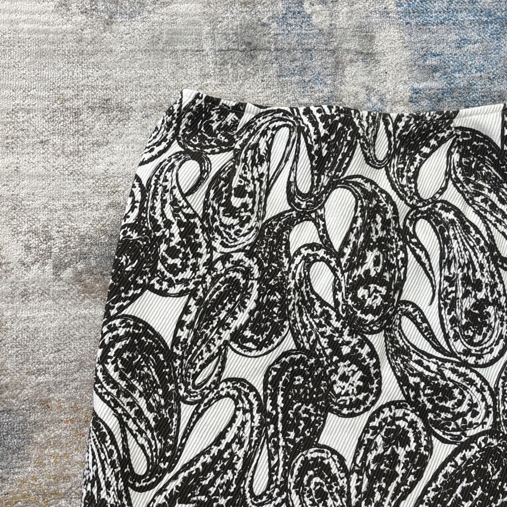 Vintage Y2K Paisley Skirt Womens Brown Cream Micro Corduroy Mini‎